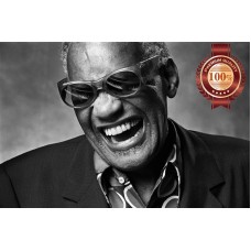 RAY CHARLES SINGING GLASSES REFLECTION PIANO HOME PHOTO PRINT PREMIUM POSTER