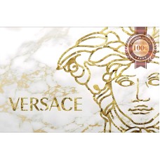 VERSACE LOGO GOLD MEDUSA ART ARTWORK DESIGN LINES GRAPHIC PREMIUM POSTER
