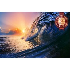 WAVE TUBE BREAKING SUNSET CRASHING SURF SEA SPRAY PHOTO PRINT PREMIUM POSTER