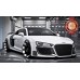 AUDI R8 SUPER CAR SPORTS WHITE BACKGROUND PHOTO WALL PRINT PREMIUM POSTER