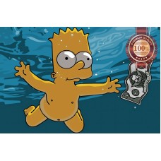 NEVERMIND SIMPSONS BABY BART SWIMING NIRVANA WALL ART PRINT PREMIUM POSTER