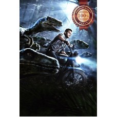 JURASSIC WORLD BLUE VELOCIRAPTORS BIKE CINEMA MOVIE PRINT PREMIUM POSTER