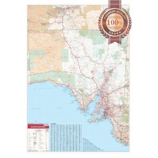 DETAILED SOUTH AUSTRALIA SA STATE ROADS MAP OF AUS WALL CHART PREMIUM POSTER