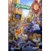ZOOTOPIA 3D MOVIE CHARACTERS WALKING THROUGH CITY ART PRINT - PREMIUM POSTER