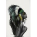 NATIVE AMERICAN HEADDRESS FEMALE ORIGINAL ARTWORK ART PRINT PREMIUM POSTER
