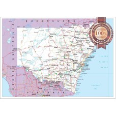 NEW SOUTH WALES STATE ROADS AUSTRALIA MAP OF NSW WALL CHART PRINT PREMIUM POSTER
