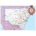 NEW SOUTH WALES STATE ROADS AUSTRALIA MAP OF NSW WALL CHART PRINT PREMIUM POSTER