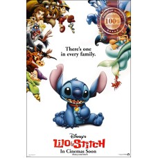 LILO AND STITCH THERE'S ONE IN EVERY FAMILY ORIGINAL MOVIE PRINT PREMIUM POSTER