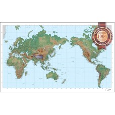 DETAILED MAP OF THE WORLD ATLAS LATITUDE LONGITUDE WALL PRINT PREMIUM POSTER
