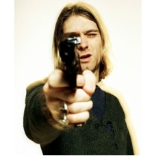 LARGE NIRVANA KURT COBAIN POINTING GUN ORIGINAL PHOTO PRINT PREMIUM POSTER