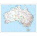 DETAILED MAP OF AUSTRALIAN ROADS AUSTRALIA AUS ATLAS WALL PRINT PREMIUM POSTER