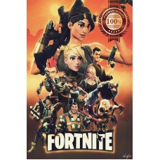 FORTNITE GAME CHARACTERS VIDEO GAME ORIGINAL ART DRAWING PRINT PREMIUM POSTER