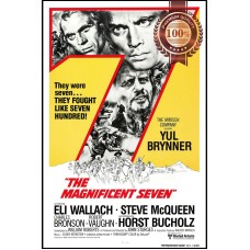 THE MAGNIFICENT SEVEN 7 60s OFFICIAL ORIGINAL CINEMA MOVIE PRINT PREMIUM POSTER