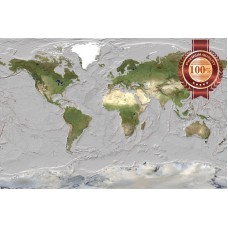 WORLD MAP OCEAN FLOOR SCAN HIGH RES 3D HOME DECOR ART PRINT - PREMIUM POSTER