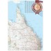 DETAILED QUEENSLAND STATE ROADS QLD MAP OF AUSTRALIA AUS CHART PREMIUM POSTER