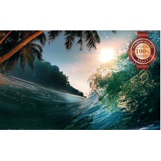 BEACH SCENE ISLAND WAVE BREAKING OASIS PHOTO WALL ART PRINT PREMIUM POSTER