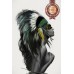 NATIVE AMERICAN HEADDRESS FEMALE ORIGINAL ARTWORK ART PRINT PREMIUM POSTER