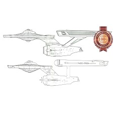 STAR TREK SHIP BLUE PRINTS DIAGRAM NCC-1700 DRAWN PHOTO PRINT PREMIUM POSTER