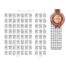 GUITAR CHORDS CHORD CHART NOTES GUIDE HELP LEARN STUDY PRINT PREMIUM POSTER
