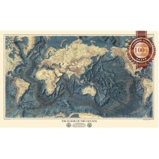 THE FLOOR OF THE OCEANS GEOGRAPHICAL SOCIETY WORLD MAP PRINT PREMIUM POSTER