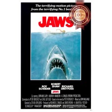 JAWS 1 OFFICIAL ORIGINAL 1975 FIRST FILM MOVIE CINEMA PRINT PREMIUM POSTER
