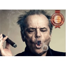 JACK NICHOLSON SMOKING CIGAR FAMOUS PEOPLE WALL ART PRINT - PREMIUM POSTER