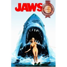 JAWS 2 1978 SHARK MOUTH OUT OF WATER CHASING CLASSIC MOVIE PRINT PREMIUM POSTER