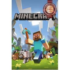 MINECRAFT MINE CRAFT STEVE WITH ANIMALS ORIGINAL ART PRINT PREMIUM POSTER