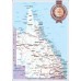 QUEENSLAND STATE ROADS QLD MAP OF AUSTRALIA AUS WALL CHART PRINT PREMIUM POSTER
