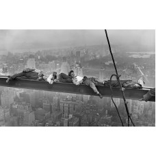 SLEEPING ON SKYSCRAPER BEAM GIRDER  YORK CITY OLD RETRO PRINT PREMIUM POSTER