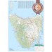 DETAILED TASMANIA STATE ROADS TAS AUSTRALIA MAP OF AUS WALL CHART PREMIUM POSTER