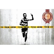 BANKSY RUNNER DO NOT CROSS POLICE LINE ORIGINAL PHOTO PRINT PREMIUM POSTER