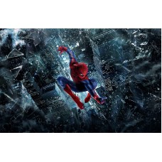 THE AMAZING SPIDERMAN THROUGH CITY MOVIE WALL ART PRINT - PREMIUM POSTER