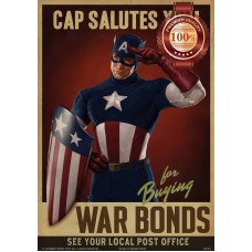 CAP SALUTES YOU WAR CAPTAIN AMERICA RETRO WALL ART PRINT - PREMIUM POSTER