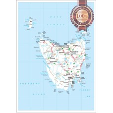TASMANIA STATE ROADS TAS AUSTRALIA MAP OF AUS WALL CHART PRINT PREMIUM POSTER