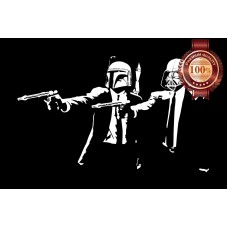 STAR WARS BOBA FETT DARTH VADER PARODY PULP FICTION ART PRINT PREMIUM POSTER