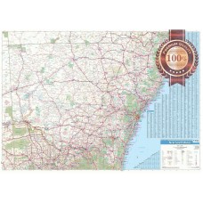 DETAILED NEW SOUTH WALES STATE ROADS NSW AUSTRALIA MAP OF AUS  PREMIUM POSTER