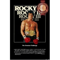 ROCKY III 3 THREE CLASSIC 1982 80s ORIGINAL CINEMA MOVIE PRINT PREMIUM POSTER