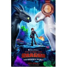 HOW TO TRAIN YOUR DRAGON 3 THE HIDDEN WORLD CINEMA MOVIE PRINT PREMIUM POSTER